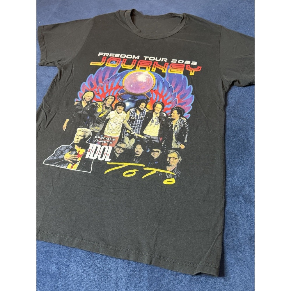 Journey Freedom Tour 2022 Black TShirt Mens Small Billy Idol Toto Concert Tee